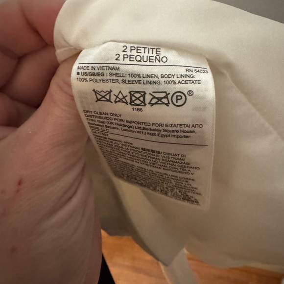 NWT: Banana Republic White Linen Zipper Sleeves Blazer •2P - Picture 14 of 15